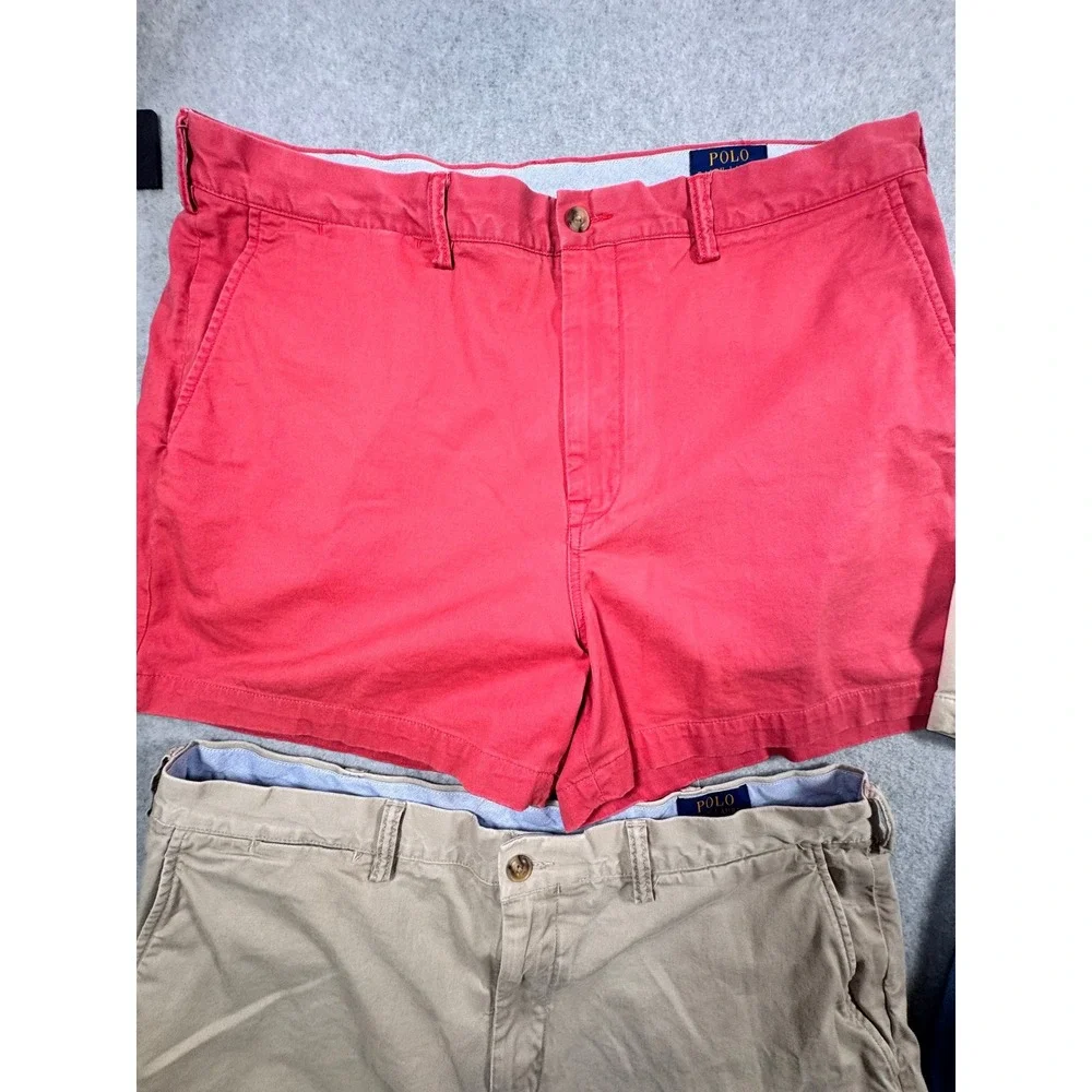 Polo Ralph Lauren Mens Chino Shorts Bundle 4 Pairs Red Blue Tan Khaki Size 40
